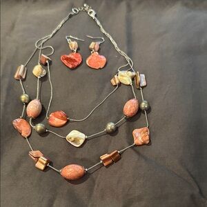 Elegant Multi-Color Necklace and Earring Set